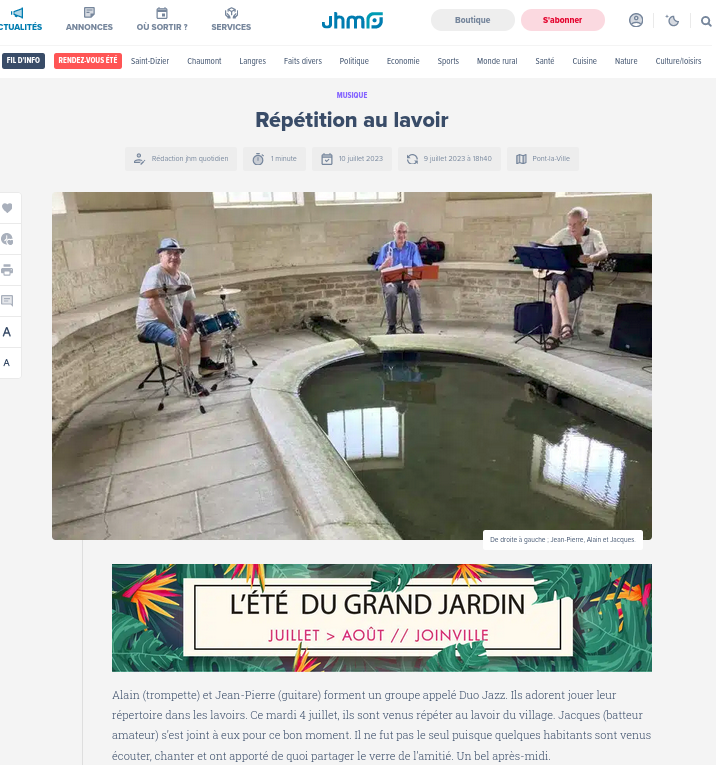 Répétition au lavoir - Pont La Ville - 4 juillet 2023